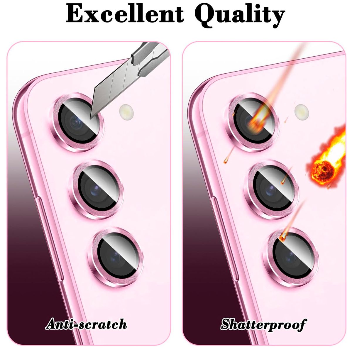 GENERICO - Protector de Lente Glass Individual Compatible con Galaxy S24 Rosado