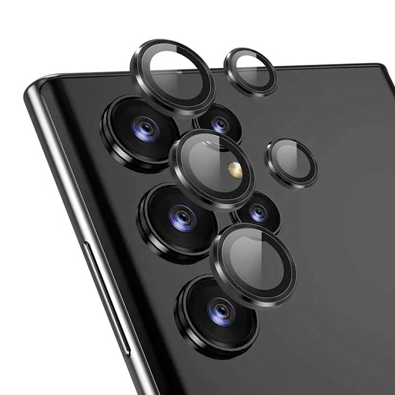 GENERICO - Protector de Lente Glass Individual Compatible con Galaxy S22 Ultra Negro