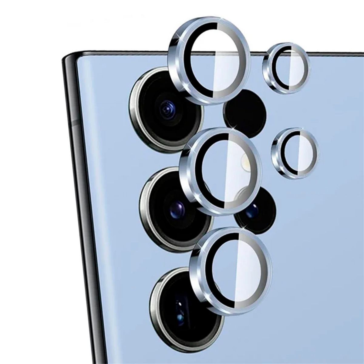 GENERICO - Protector de Lente Glass Individual Compatible con Galaxy S22 Ultra Celeste