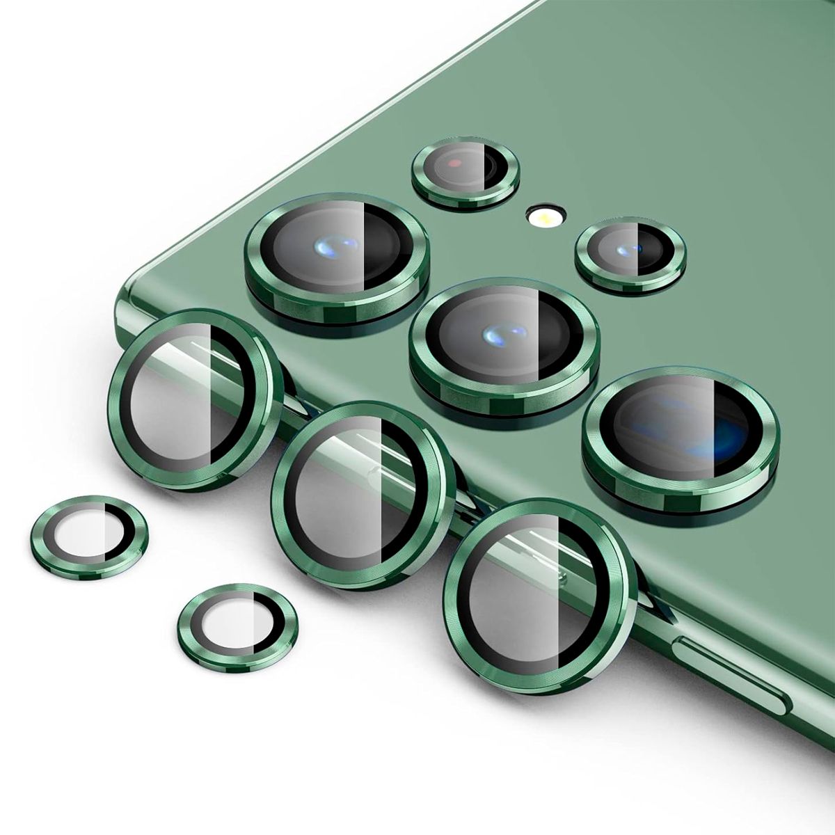 GENERICO - Protector de Lente Glass Individual Compatible con Galaxy S22 Ultra Verde