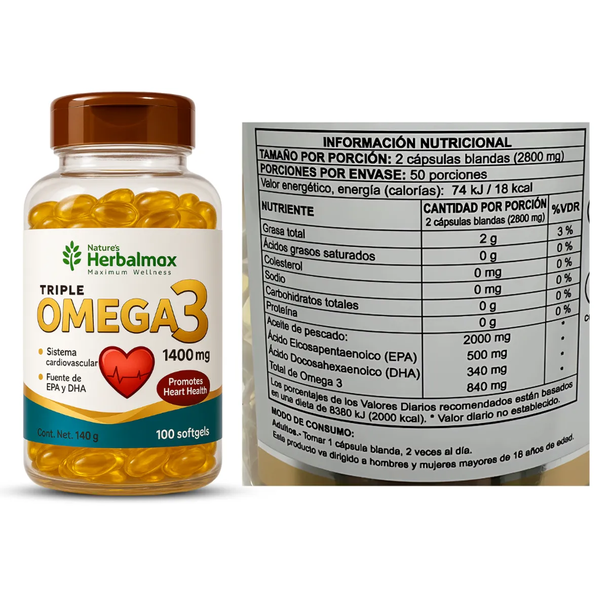 LEVEL PRO - Iso Gold Whey 3 kg vainilla + omega 3 herbalmax 100 capsulas +shaker