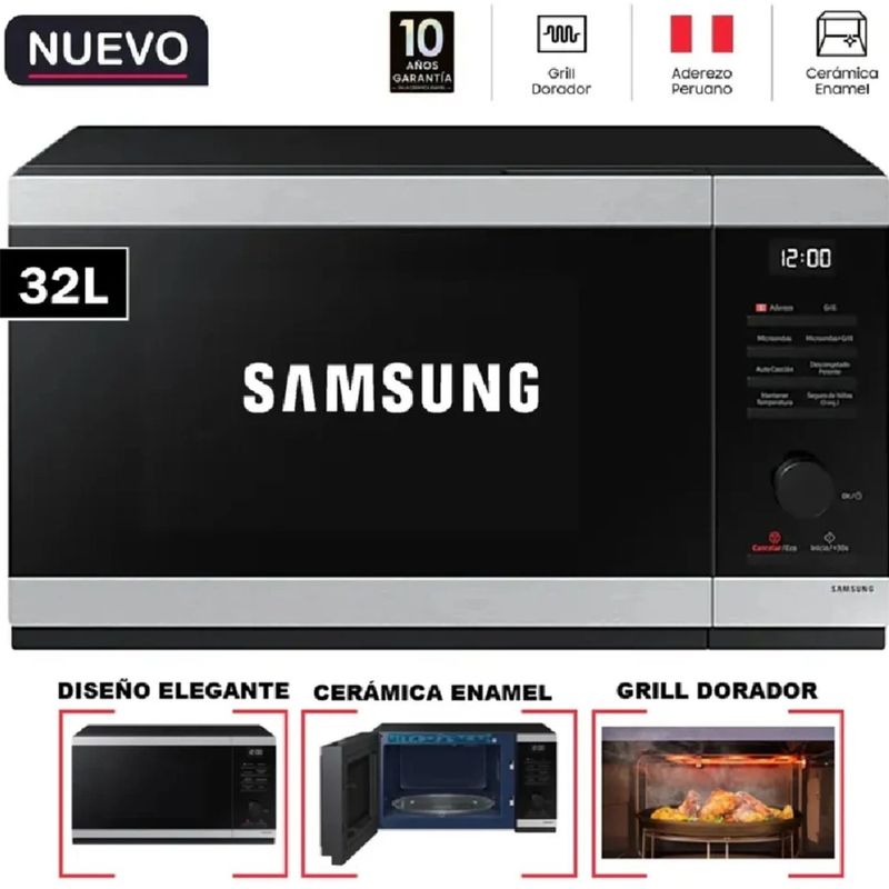 SAMSUNG - Horno Microondas Samsung con Dorador/Grill 32 Lts MG32DG4524ATPE.