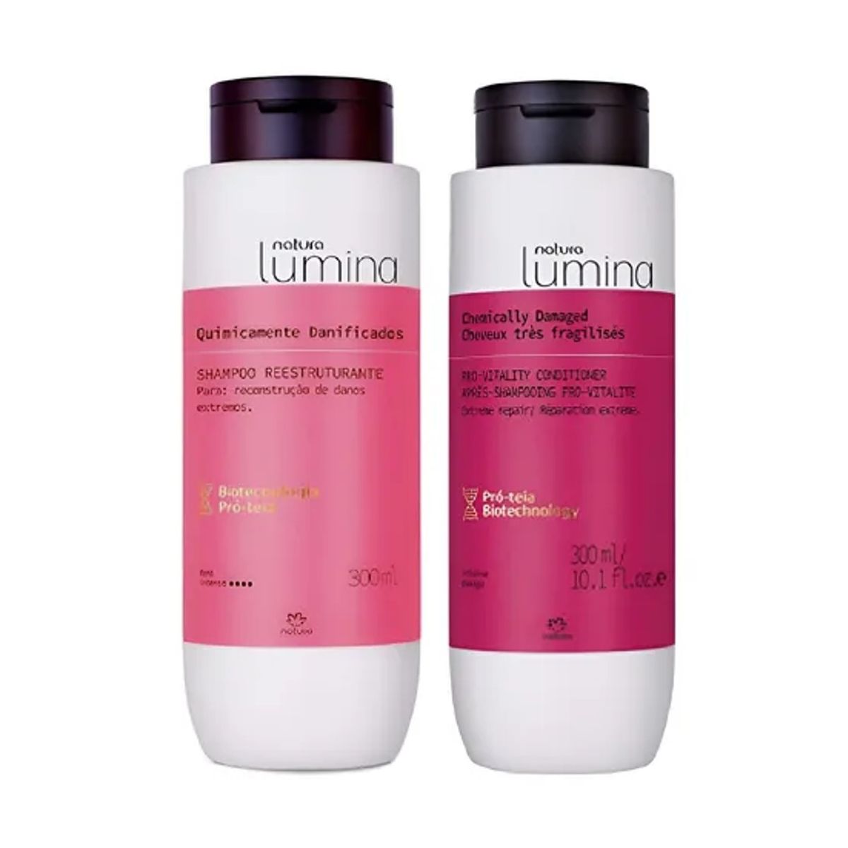 NATURA - Shampoo y acondicionador Químicamente Dañado Lumina Natura 300 ml