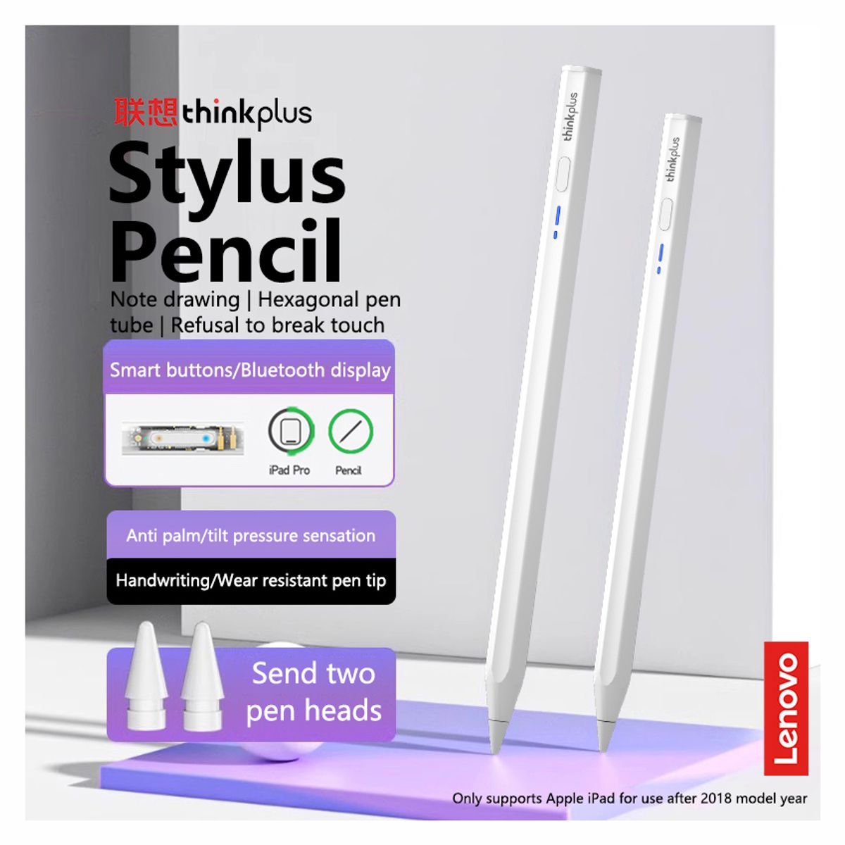 LENOVO - Lenovo Thinkplus-lápiz óptico Bolígrafo especial con BT para iPad