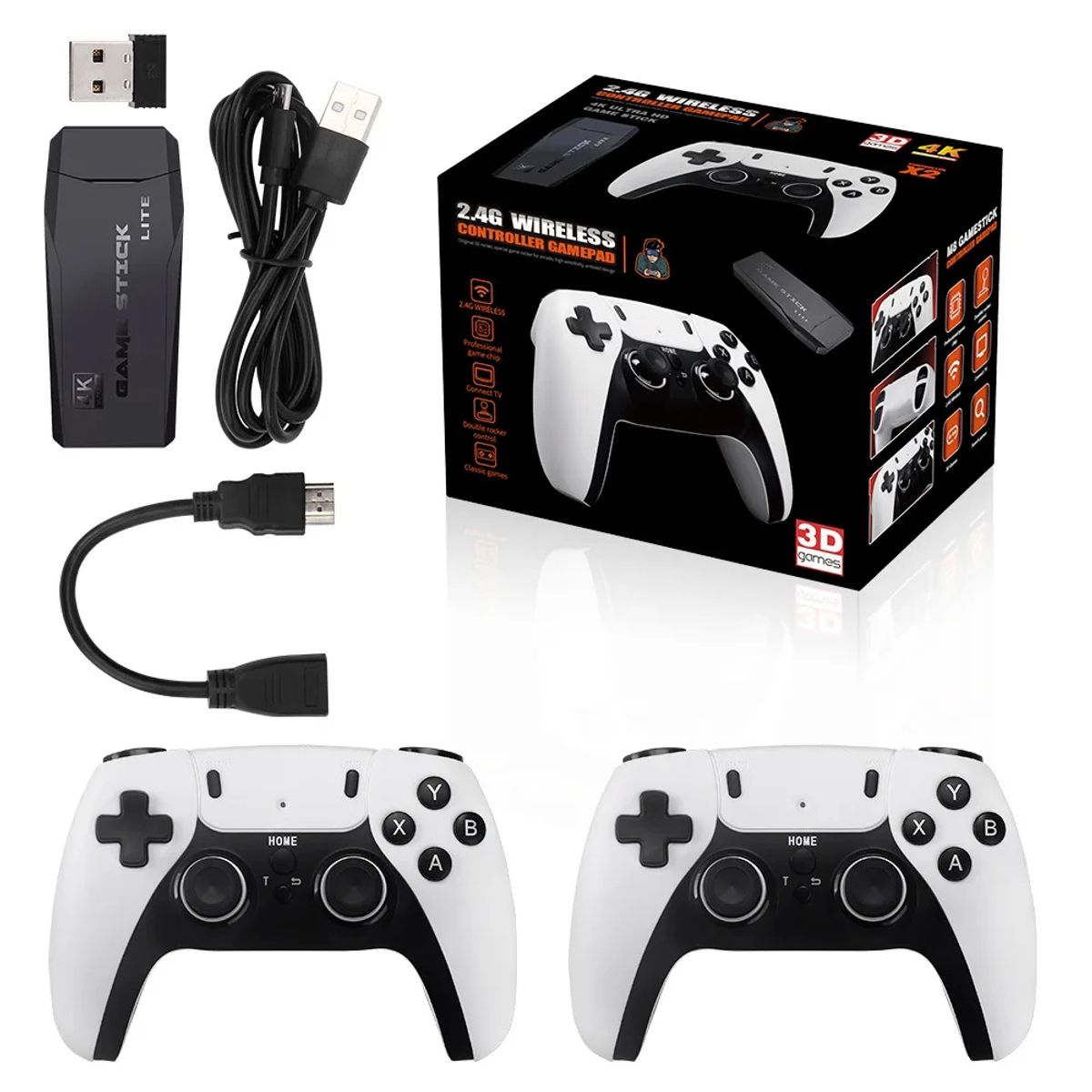 CORRERREY - Consola de videojuegos M8 PRO 24G 4K HD 20000+ juegos clásicos 64Gb