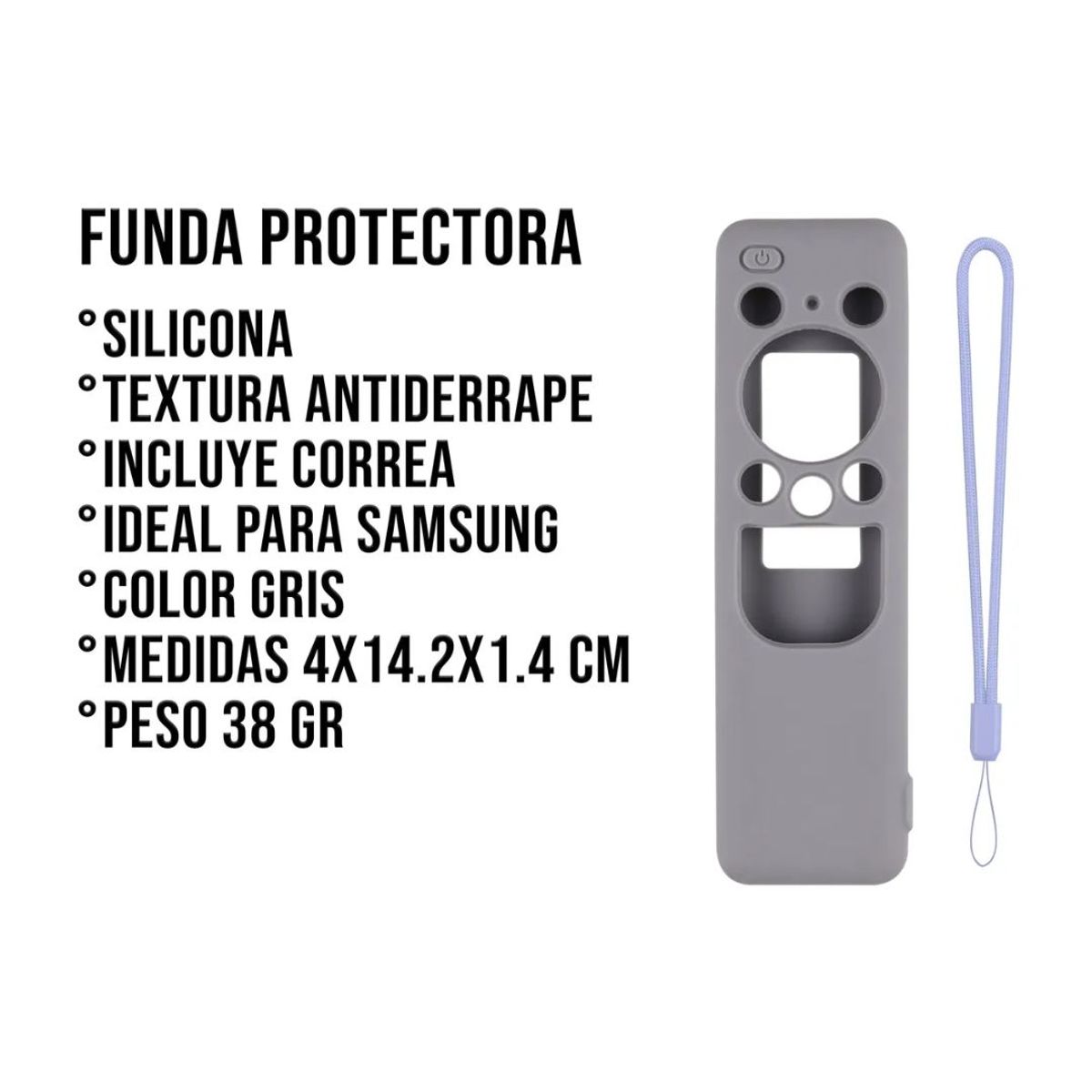 CASE - Funda protector para control samsung solar gris