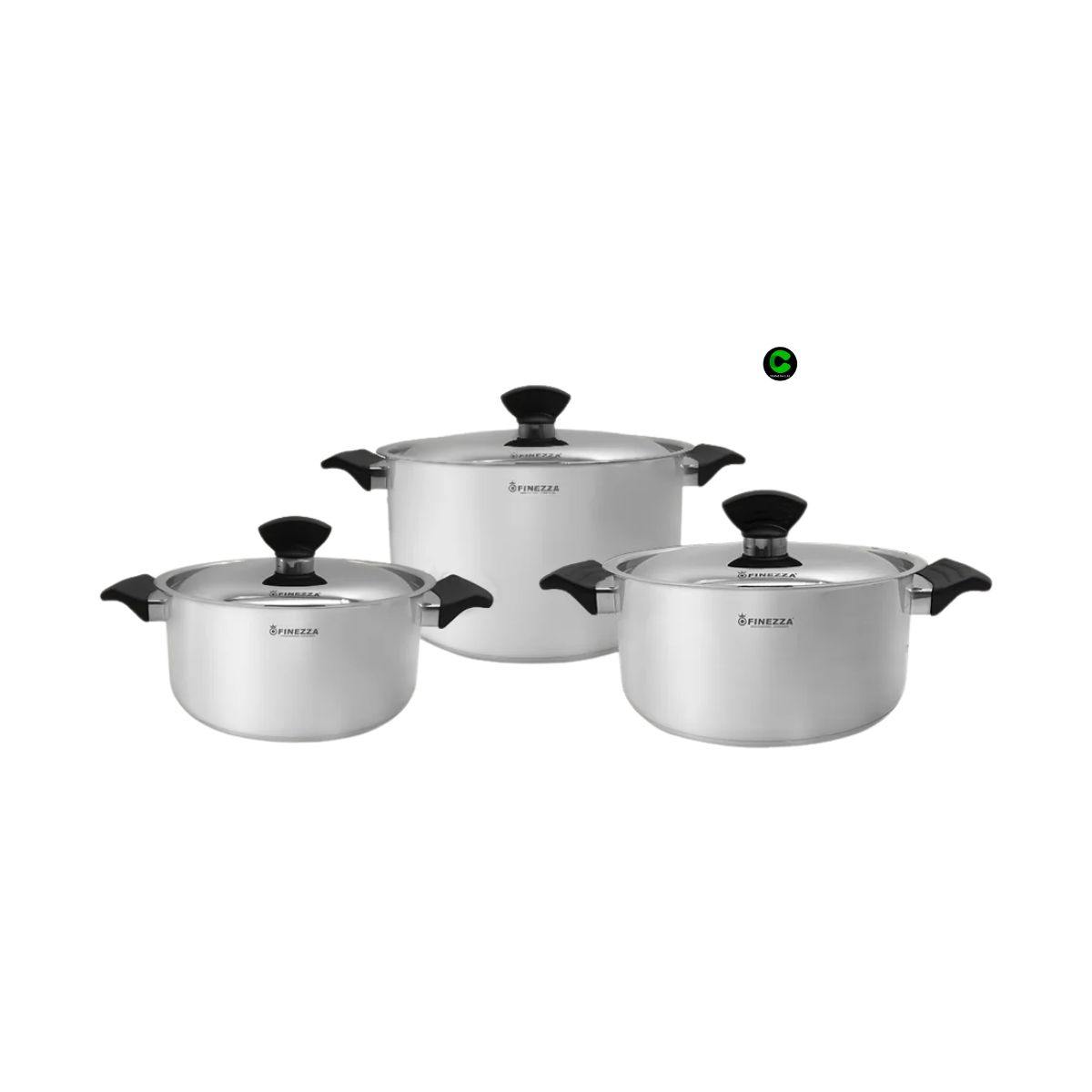 FINEZZA - Juego de ollas de acero inoxidable FZ-1042TS-IN FINEZZA 6 PZAS