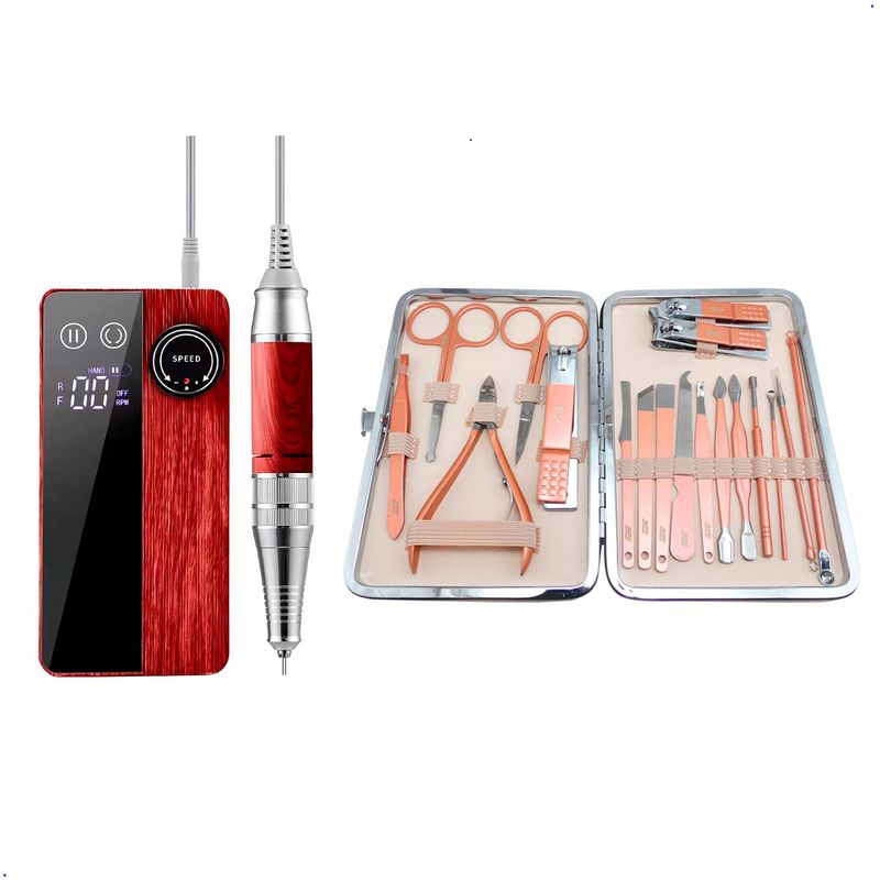 GENERICO - Pulidor Uñas Inalambrica  Zsdg-239+ Set de Manicura 18 Piezas