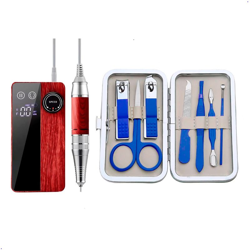 GENERICO - Pulidor Uñas Inalambrica  Zsdg-239+ Set de Manicura 7 Piezas