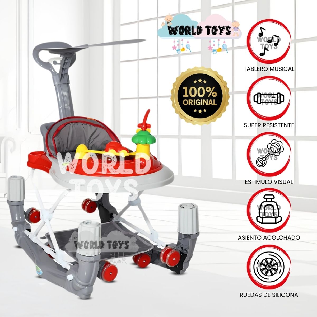 BABY - Andador con Tablero Musical «WALKIE» Red