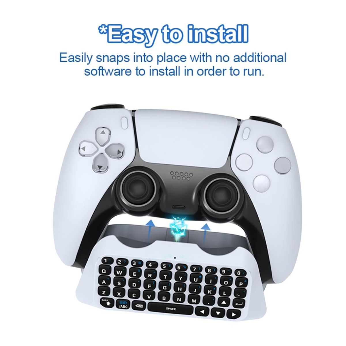 DOBE - Teclado inalámbrico para mando de PS5, teclado externo con Bluetooth para PlayStation 5