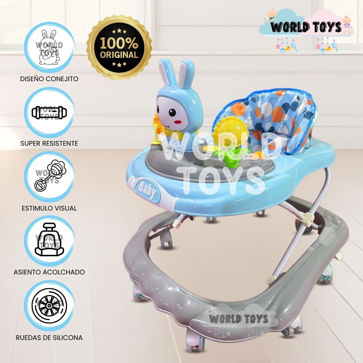 BABY - Andador Plegable «BUNNY KAWAII» Edición Limitada Light Blue