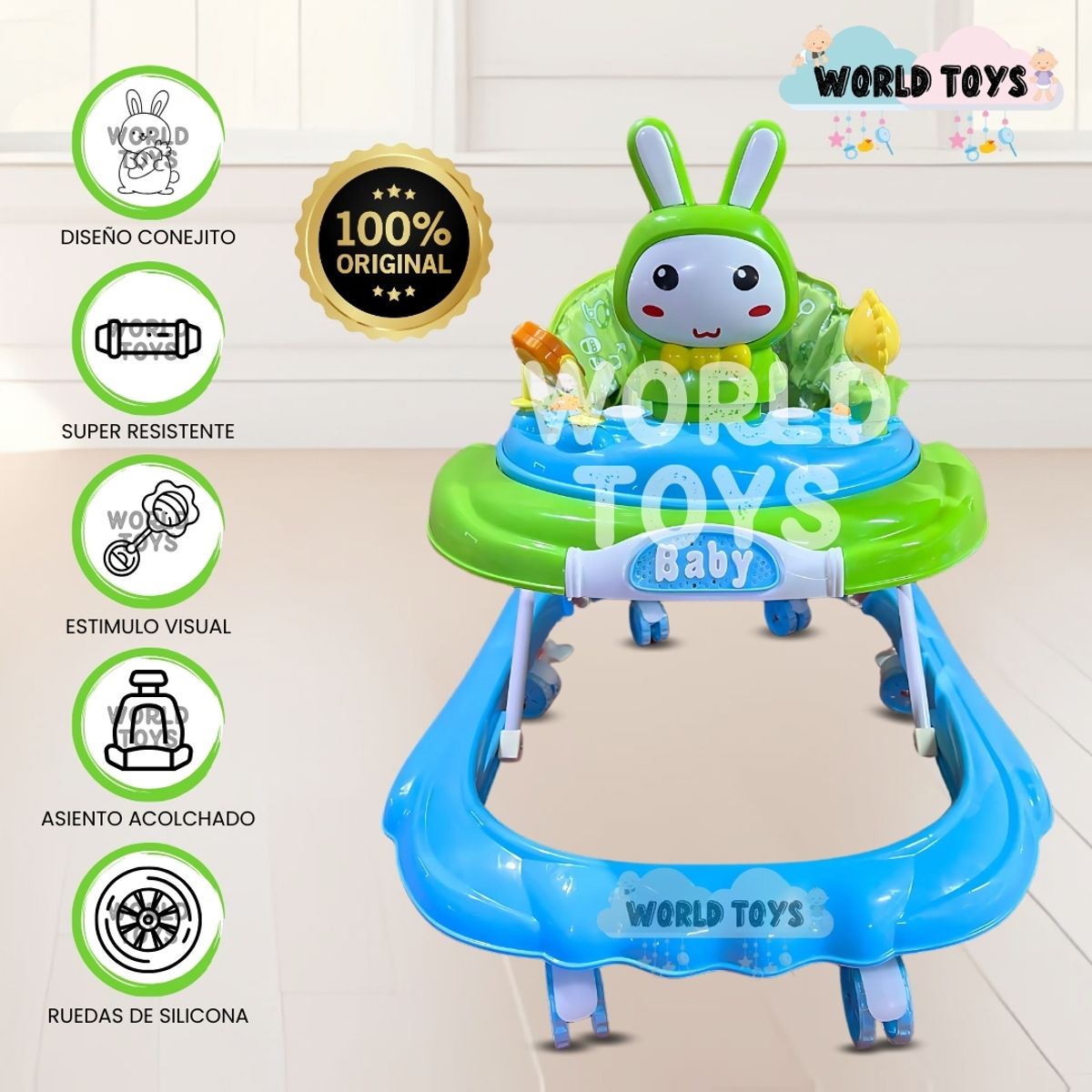 BABY - Andador Plegable «BUNNY KAWAII» Edición Limitada Green