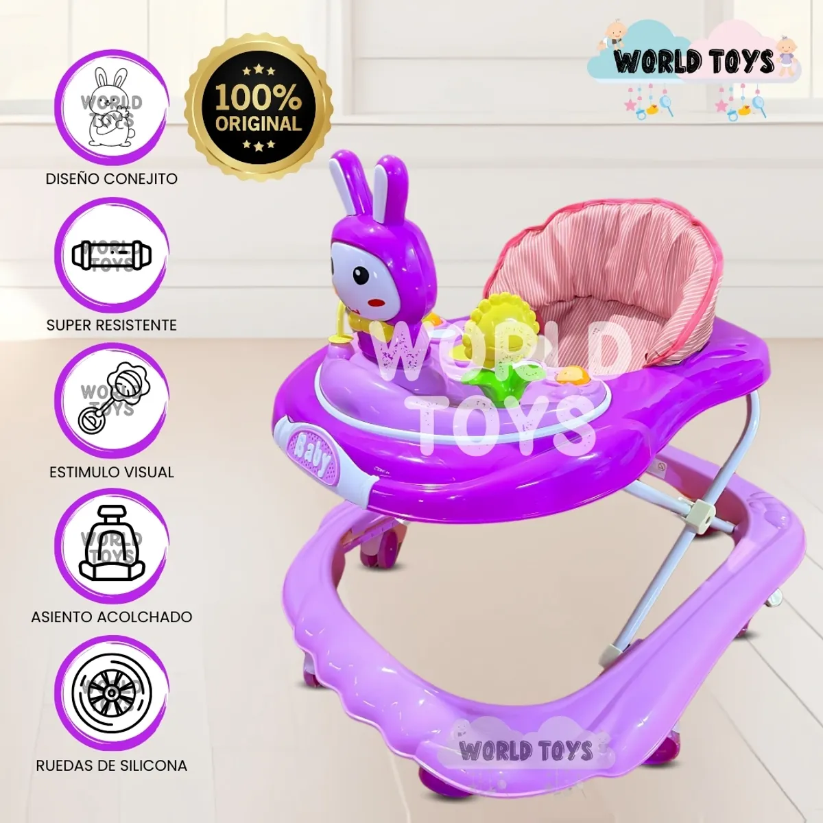 BABY - Andador Plegable «BUNNY KAWAII» Edición Limitada Purple