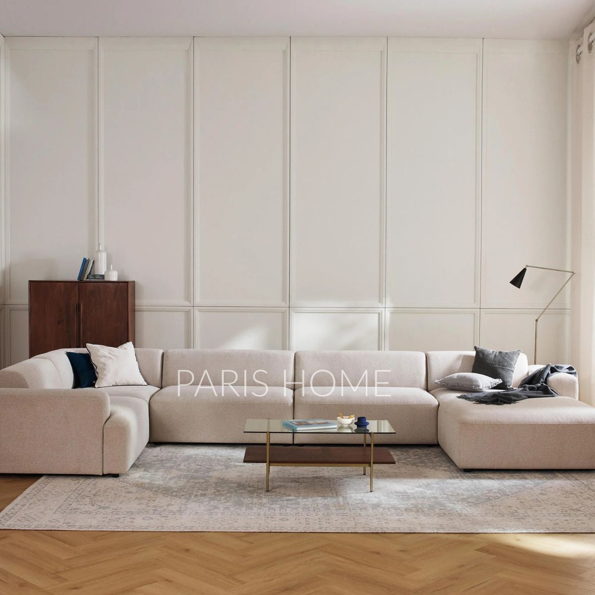 GENERICO - Seccional Izquierdo Rinconero Longhe Grande Gala Tejido - Beige Claro