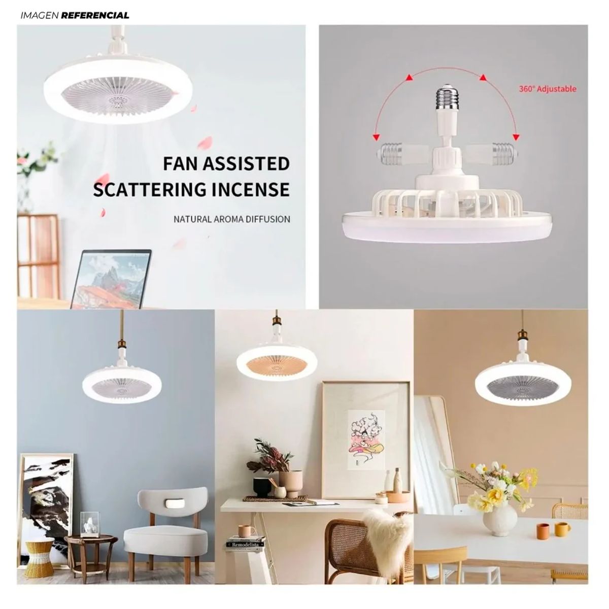 GENERICO - Foco Smart Ventilador LED Giratorio Ajustable