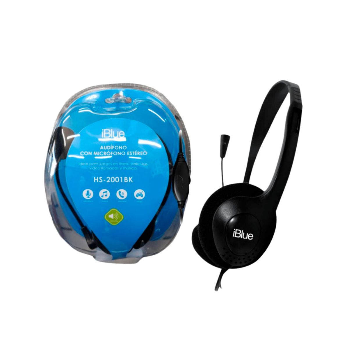 IBLUE - AUDIFONO CMICROF IBLUE HS-2001BK 35MM BLACK PN HS-2001BK