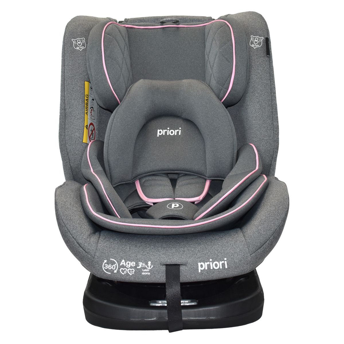 PRIORI - Silla de Auto Bebé 360° Priori First Plus Gris Rosa