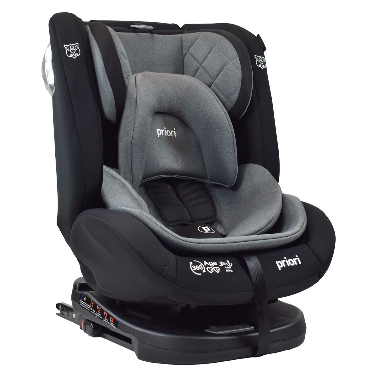 PRIORI - Silla de Auto Bebé 360° Priori First Plus Negro