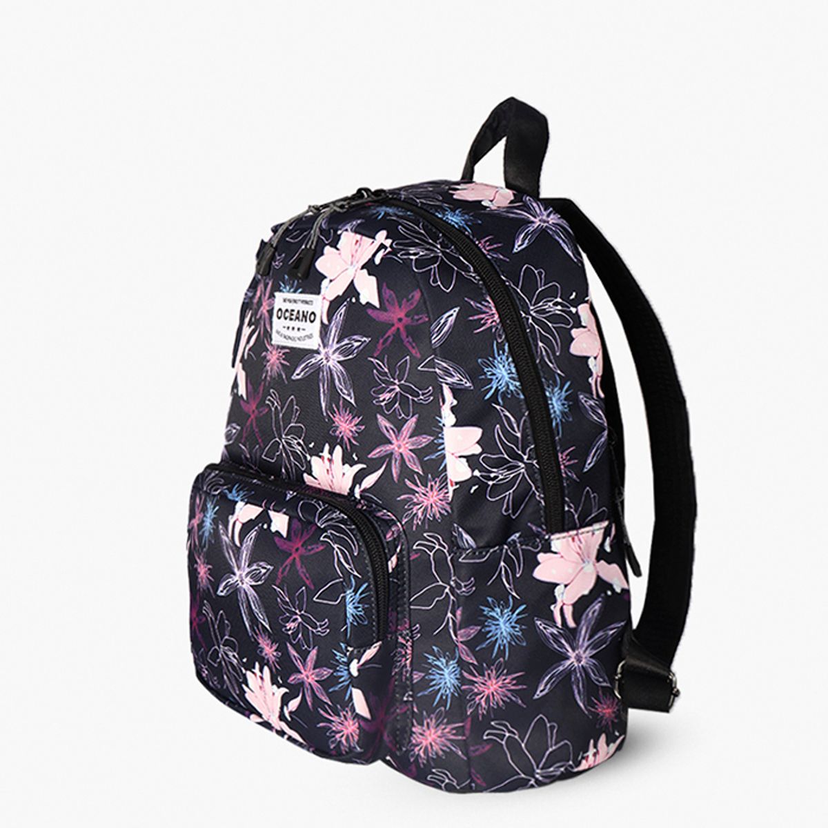 OCEANO - Mochila Oceano Lanis Azul Flor Rosa