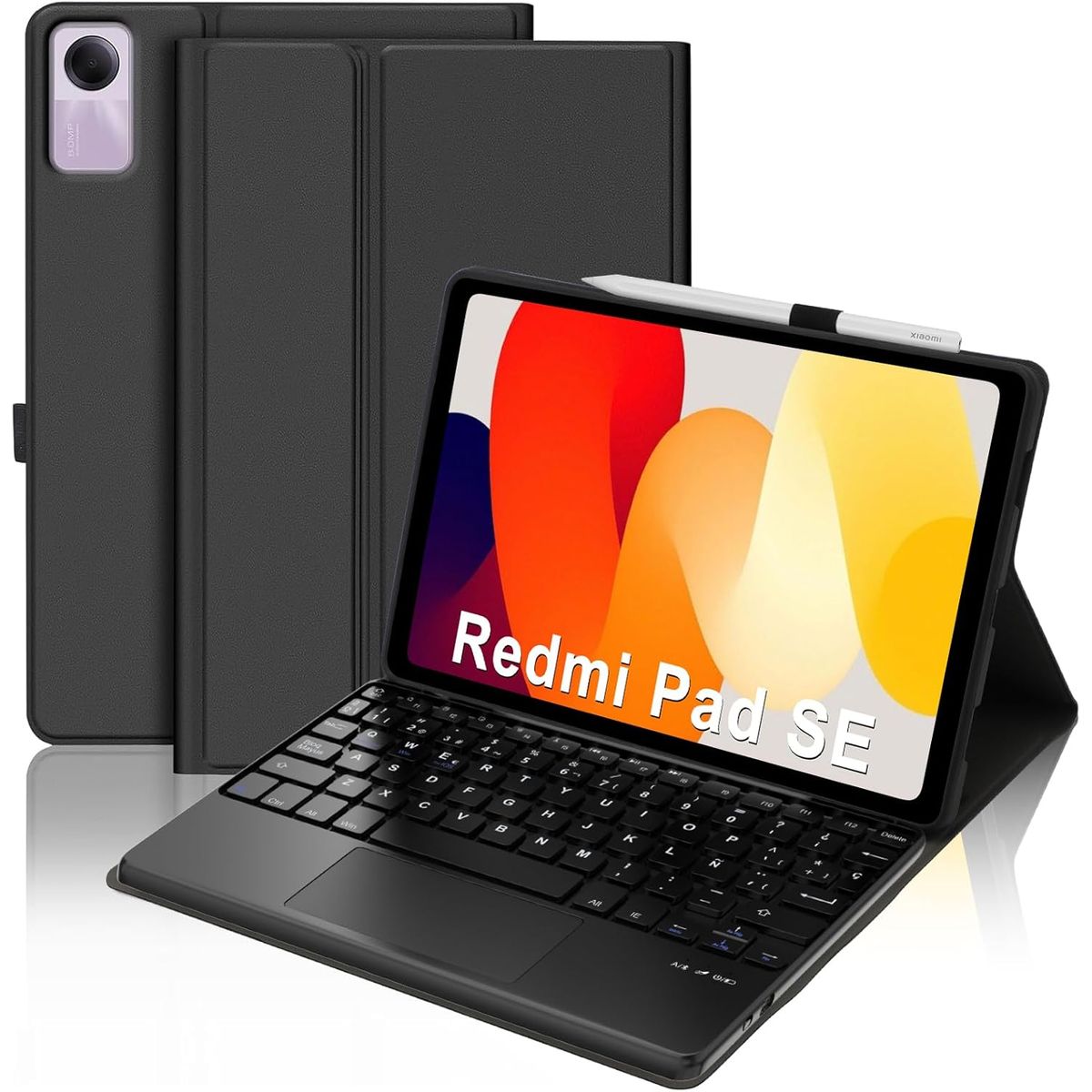 GENERICO - Funda Con Teclado Bluetooth Touchpad para Redmi PAD SE 11"  - NEGRO