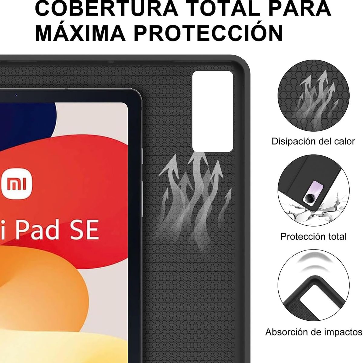 GENERICO - Funda Con Teclado Bluetooth Touchpad para Redmi PAD SE 11"  - NEGRO