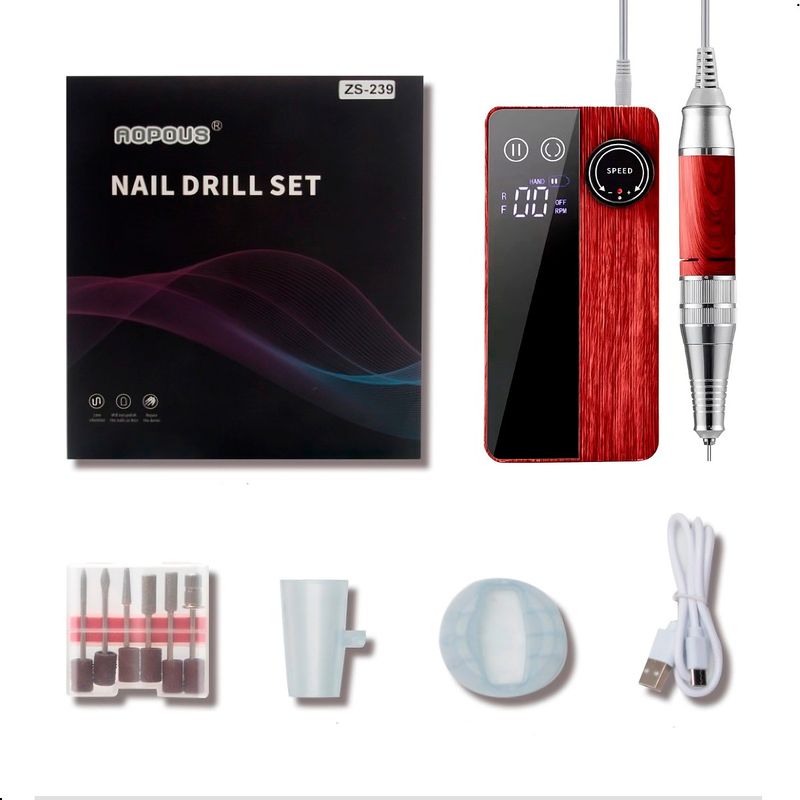 GENERICO - Pulidor Uñas  Inalambrica + Set de Manicura Acero 7 Piezas