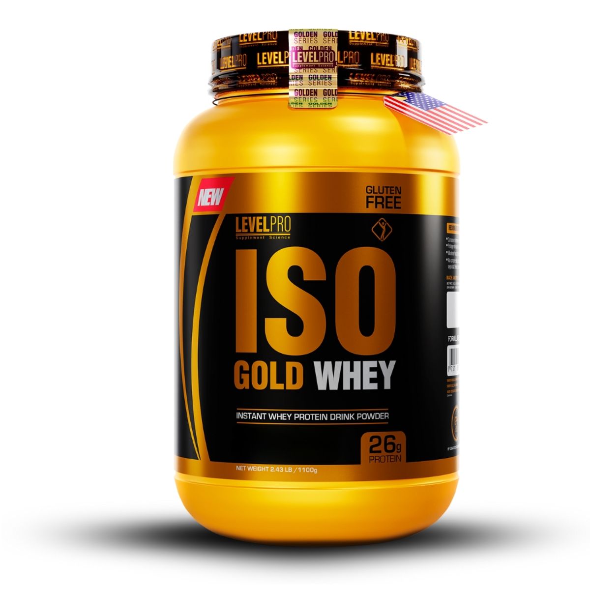 LEVEL PRO - Iso Gold Whey de 1kg Chocolate+Creatina Dorian Yates 300Gr+2 Diabolus