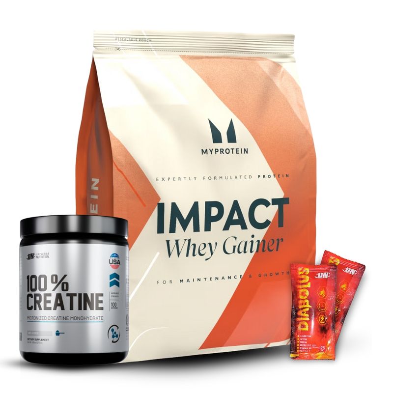 MYPROTEIN - Impact Whey Gainer 2.5 kg Chocolate+Creatina Universe Nutrition 250Gr+2 Diabolus