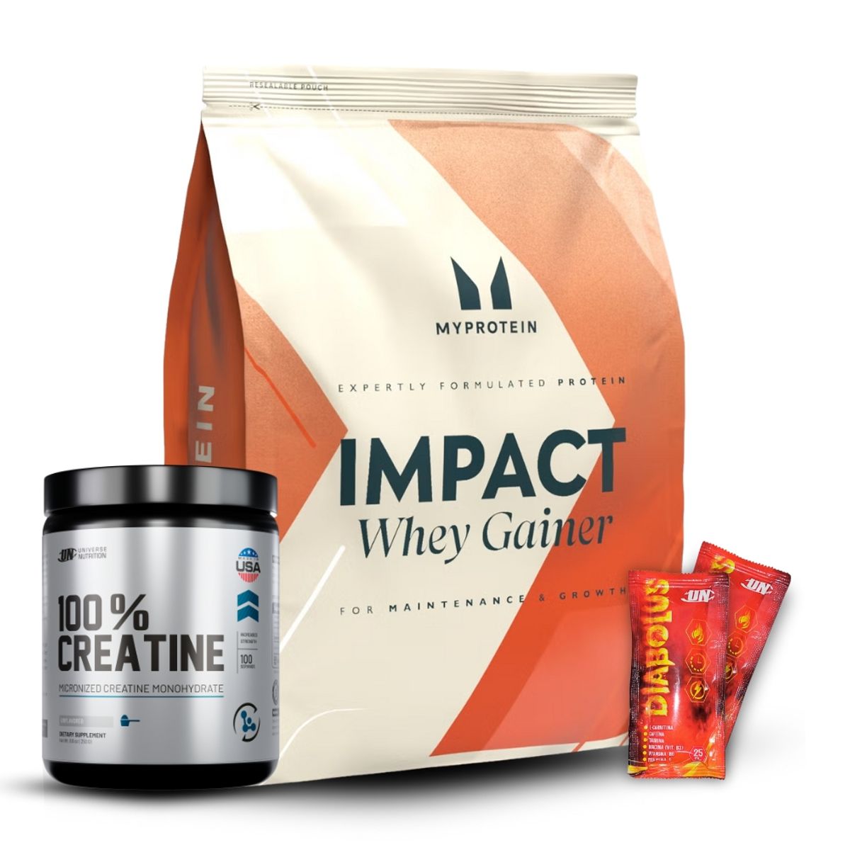 MYPROTEIN - Impact Whey Gainer 2.5 kg Vainilla+Creatina Universe Nutrition 250Gr+2 Diabolus