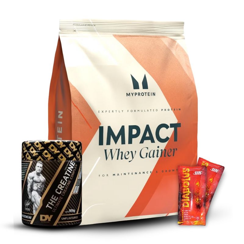 MYPROTEIN - Impact Whey Gainer 2.5 kg Chocolate+Creatina Dorian Yates 300Gr+2 Diabolus