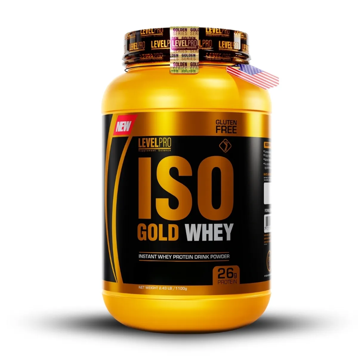 LEVEL PRO - Iso Gold Whey de 1kg Chocolate+Creatina Level Pro 500Gr+2 Diabolus