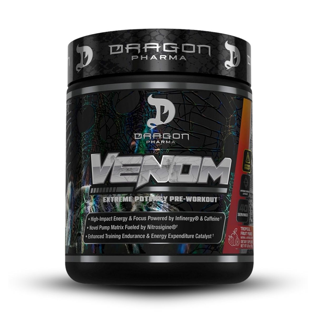 GENERICO - Venom Dragon pharma 40 servicios Fruit Punch+Creatina Universe Nutrition 250Gr+2 Diabolus