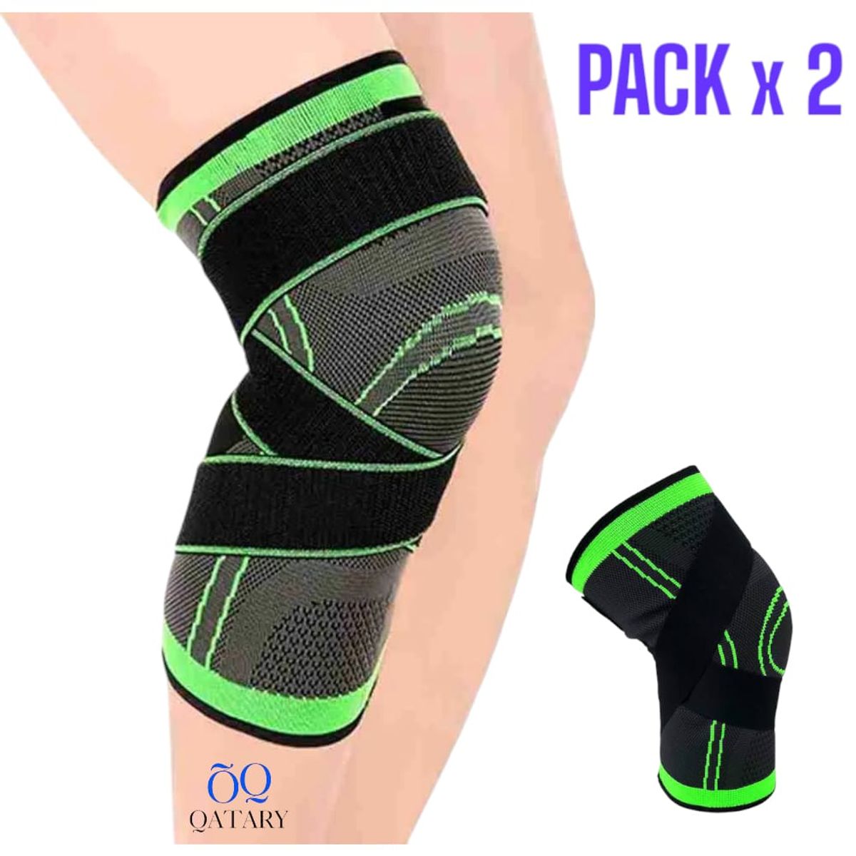 OEM - Pack 2 Rodillera Deportiva Ajustable con Vendaje Velcro Ortopedica