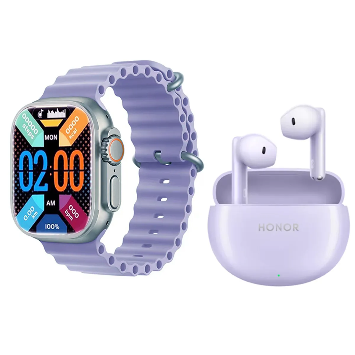 HONOR - Audífonos Honor X8 Tws-Morado y Reloj Inteligente Toumi S8-P