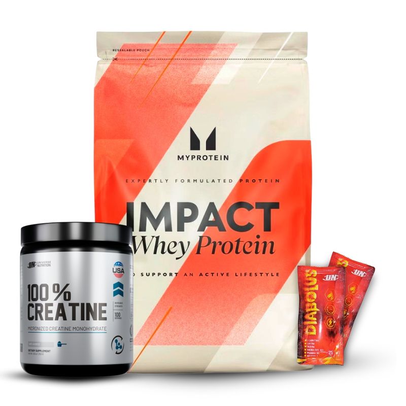 MYPROTEIN - Impact Whey Protein 1 kg Vainilla+Creatina Universe Nutrition 250Gr+2 Diabolus