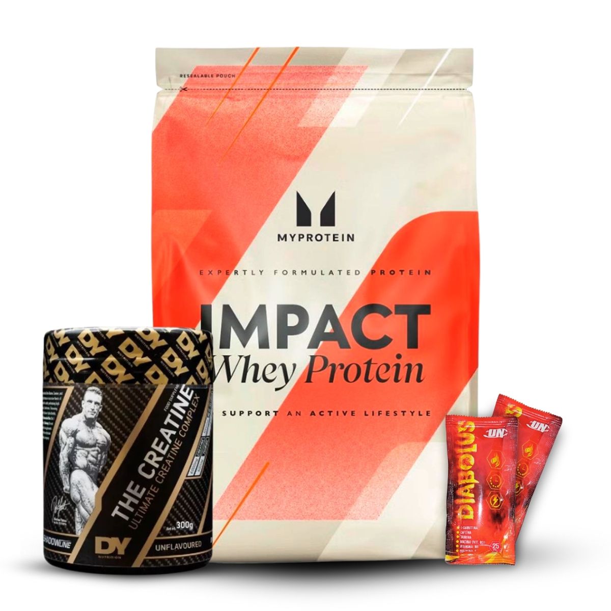 Myprotein - Impact Whey Protein 1 kg Chocolate+Creatina Dorian Yates 300Gr+2 Diabolus