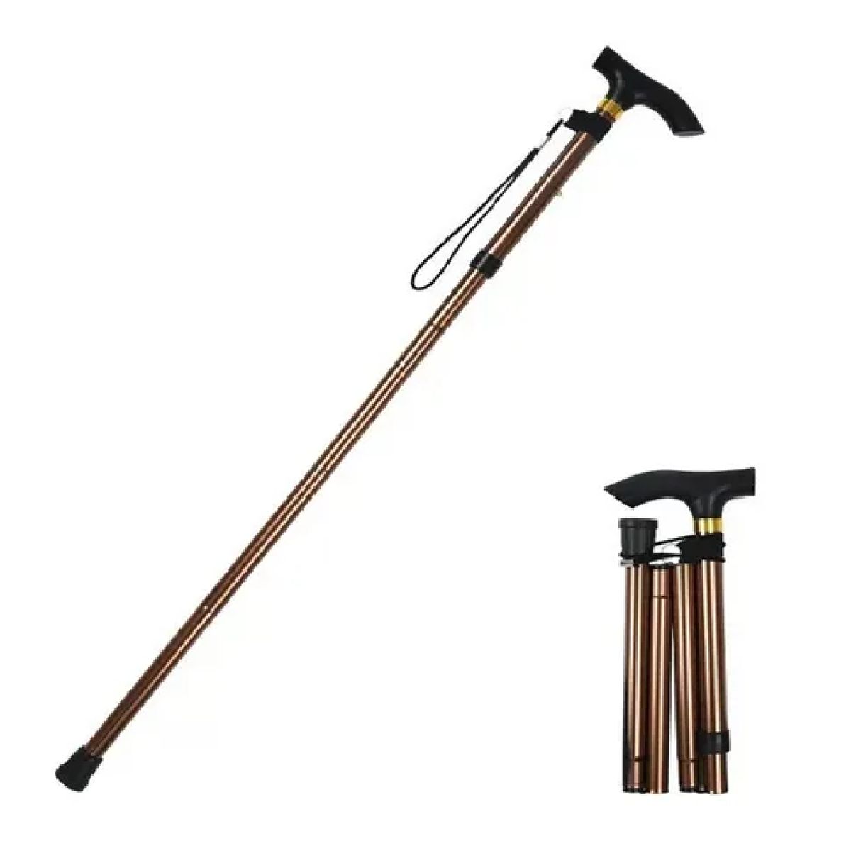 GENERICO - Bastón Plegable Reforzado Aluminio Ortopédico