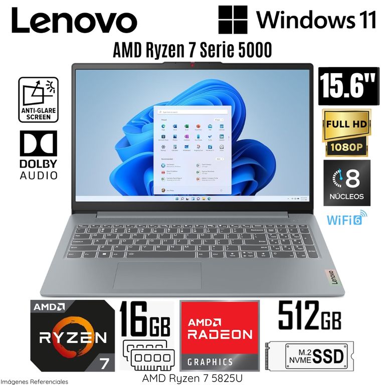 NB LENOVO 82XM00LMUS RYZEN 7 5825U 3 15ABR8 16GB/512GB/15.6" TOUCH CINZA