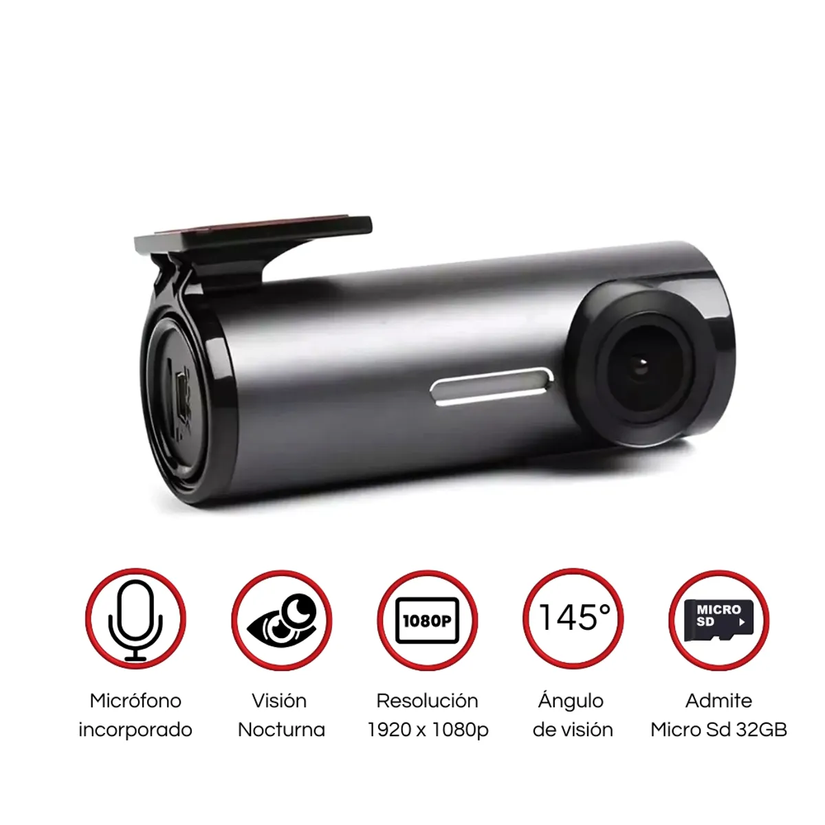 AIWA - Camara para Auto Aiwa Grabadora Dvr Full Hd Wifi 32gb AW-W15DVR