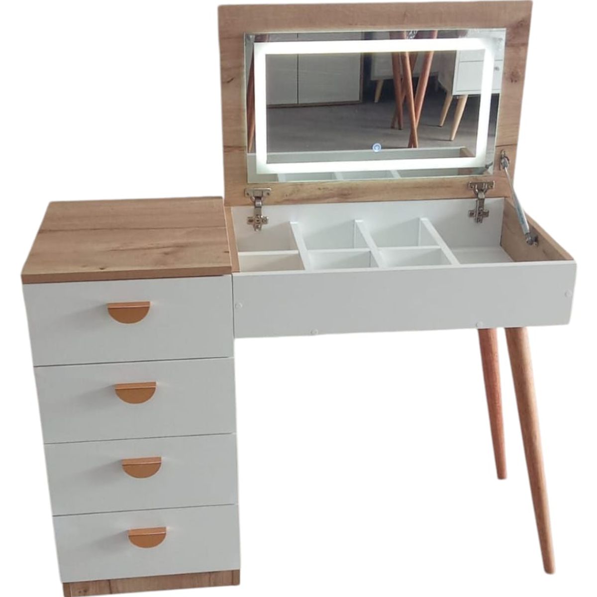 GENERICO - Tocador Touch Led Beautiful - Estilo Vintage