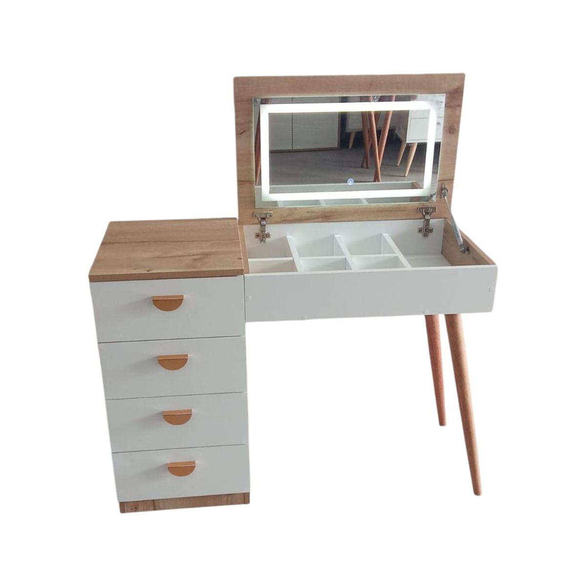 GENERICO - Tocador Touch Led Beautiful - Estilo Vintage