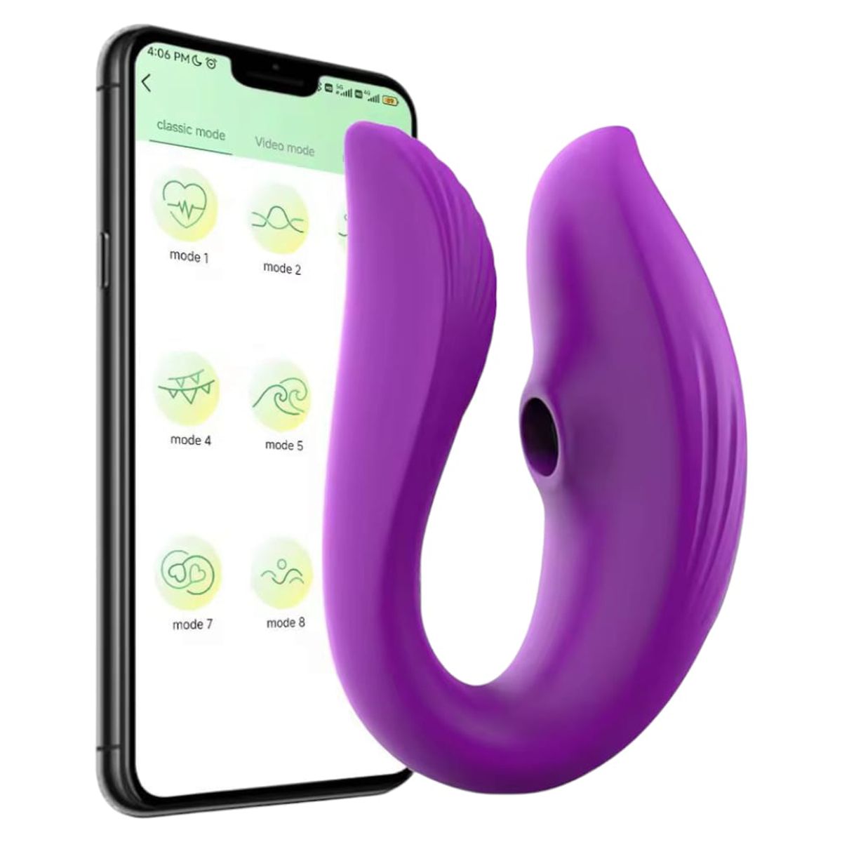 OEM - Consolador con Aplicativo Succionador Vibrador Estimulador de Clitoris