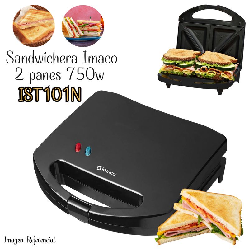 IMACO - Sandwichera Maker Antiadherente 2 panes - Imaco