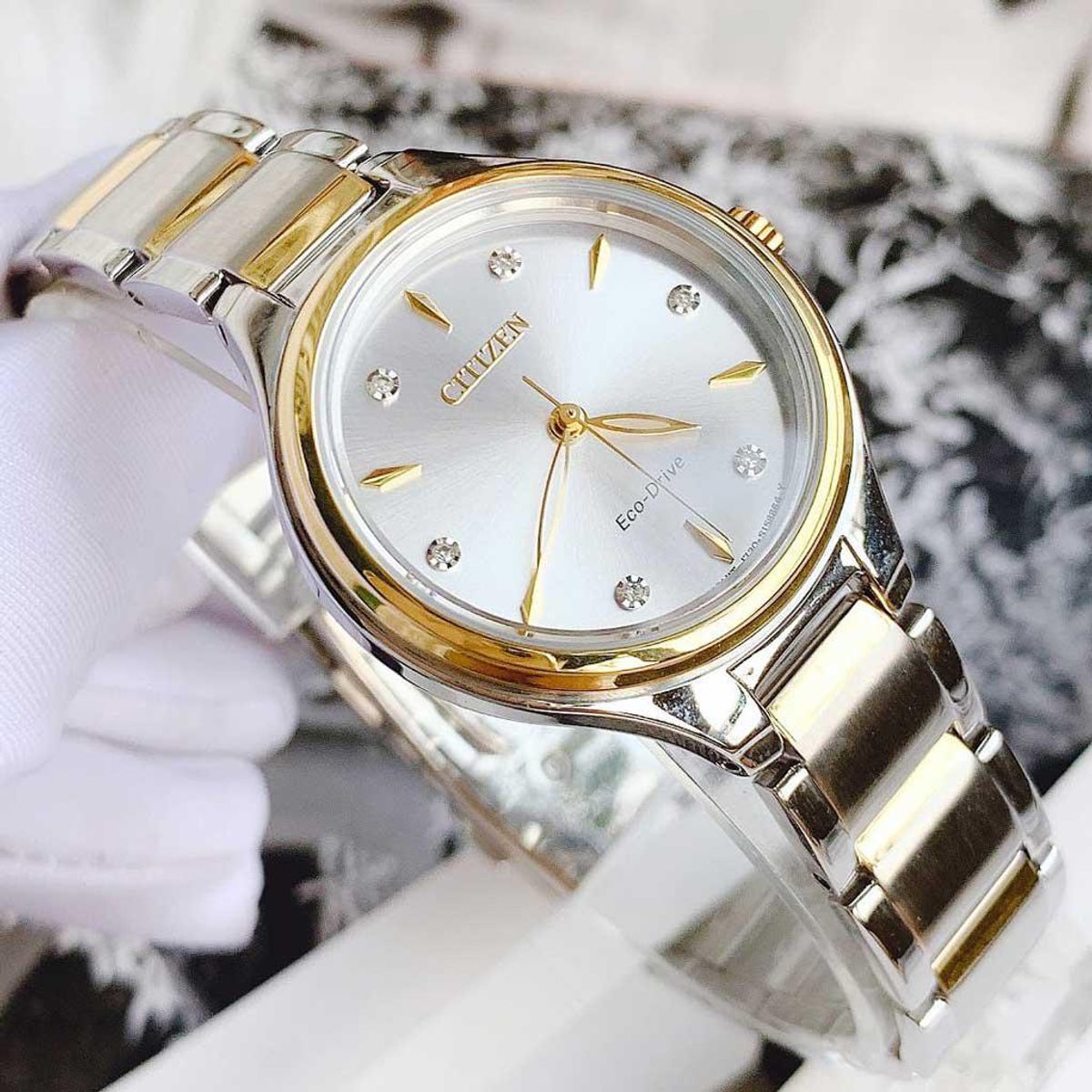 CITIZEN - Citizen Reloj Corso Diamond Eco-Drive Acero Inox FE2104-50A