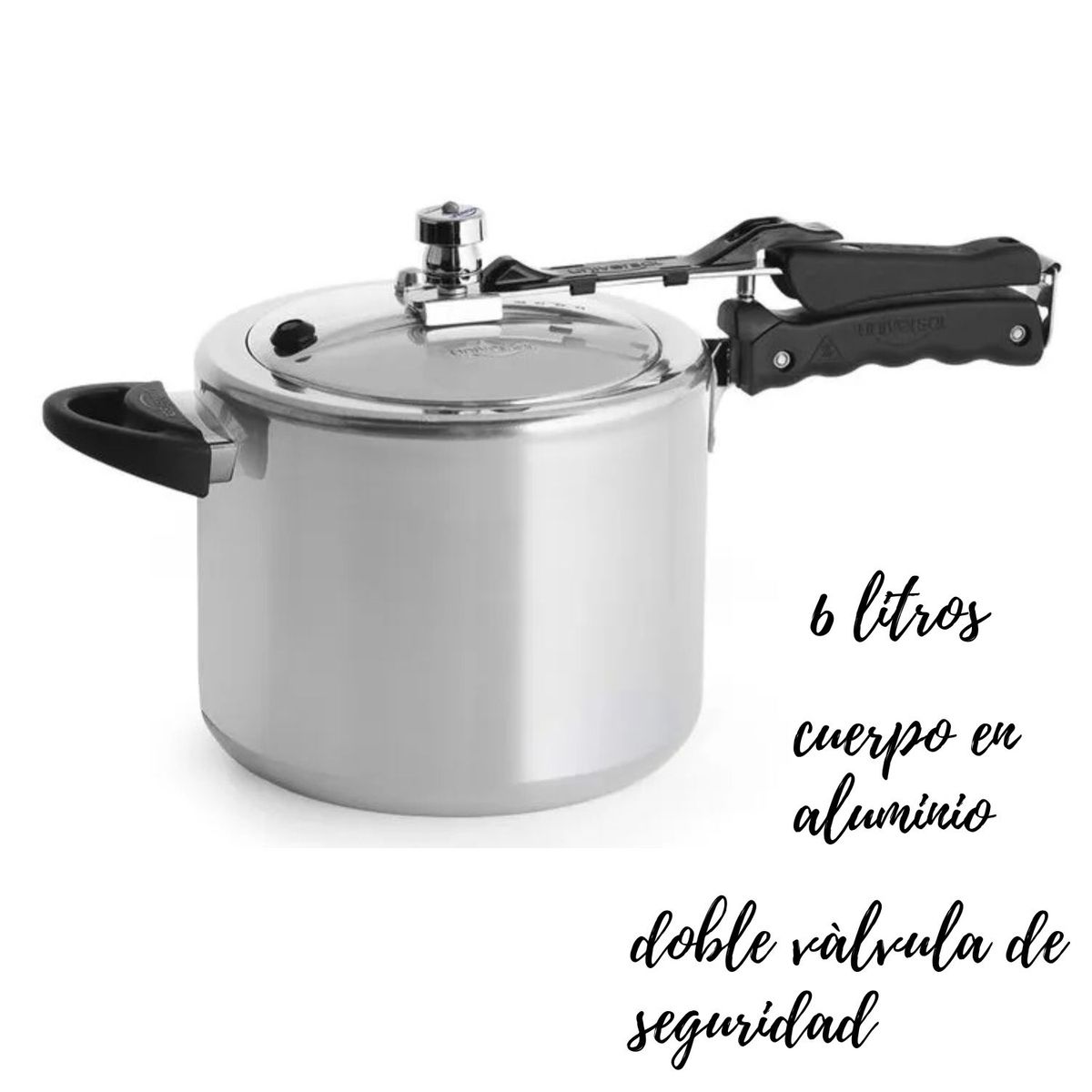 GENERICO - Olla a presión Universal 06 litros doble válvula de seguridad