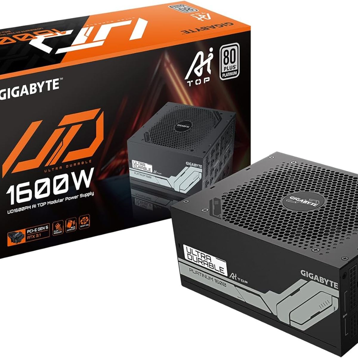 GIGABYTE - Fuente de alimentación GIGABYTE UD1600PM PG5 AI TOP 80 Platinum 1600W