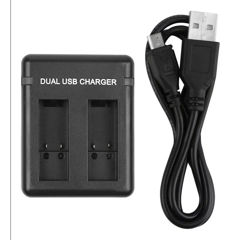 GENERICO - GoPro - Cargador Dual Para 5-6-7-8-9-10 para 2 Baterías - Compatible