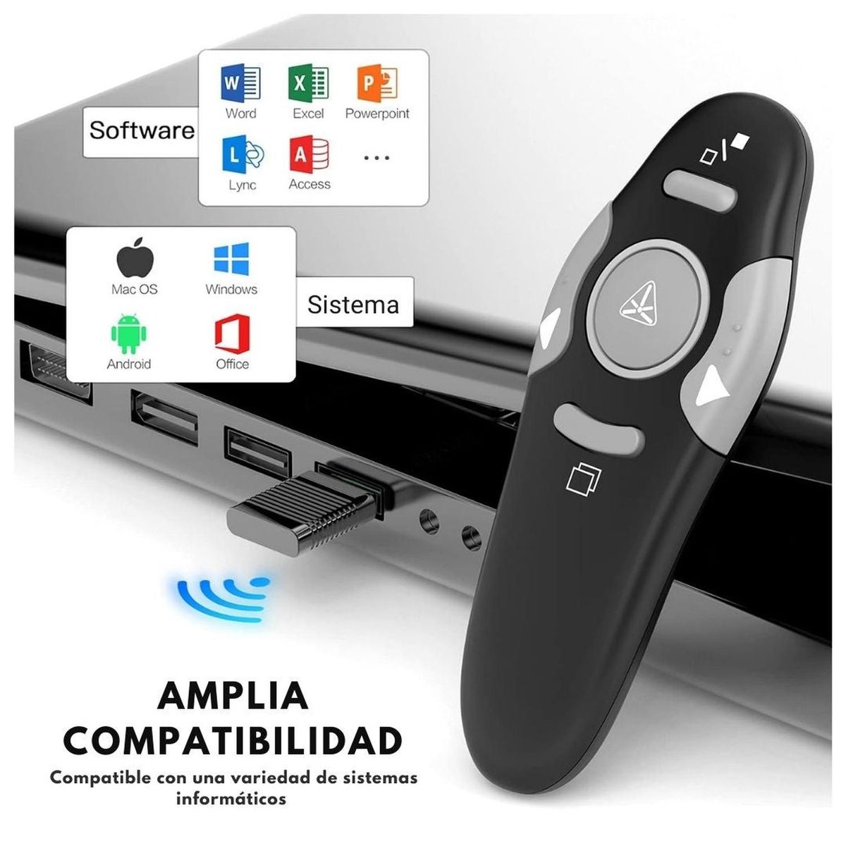 GENERICO - Puntero Láser Presentador de Diapositivas Mouse Inalámbrico