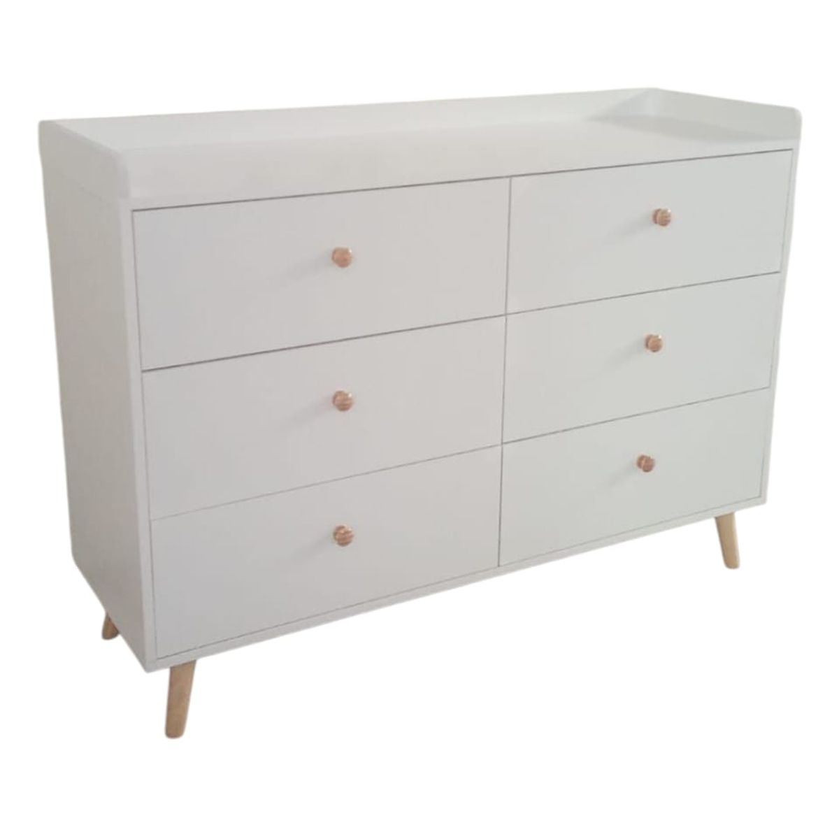 GENERICO - Comoda Bebe Estilo Vintage -Blanco 6 Gavetas